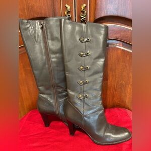 Nina Elegant Brown Knee-High Leather Boots